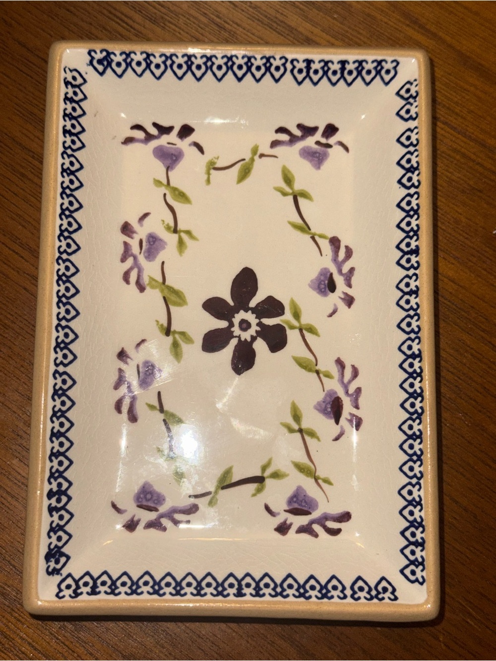 Nicholas Mosse Pottery Clematis pattern rectangular plate EUC